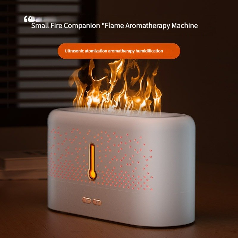 USB 200ml Mini Simulation Flame Ultrasonic Aromatherapy Air Conditioner Humidifier Suitable for Home Bedroom Kitchen