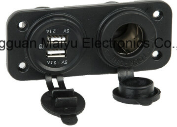 Dual USB Car Charger with Voltmeter