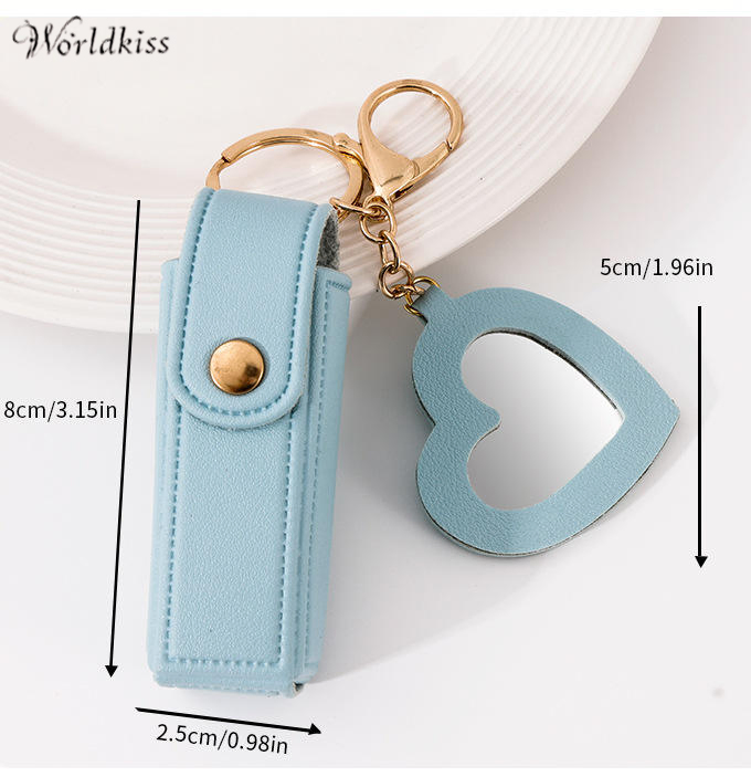 Trendy Leather Keychain Mirror Hydrating Flavored Color Changing Long Lasting Plumping Lip Oil