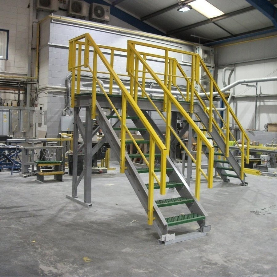 Custom Industrial Steel Structure Platform with Steel Handrails and Stairs