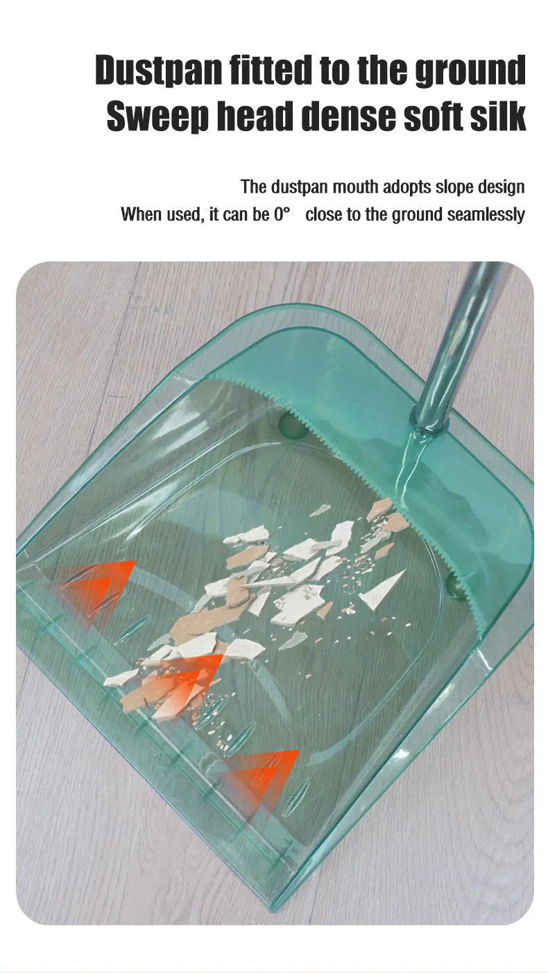 Modern Style New Dustpan Broom with Soft Plastic Handle Durable Stainless Steel Rods and Head Durablepp Material
