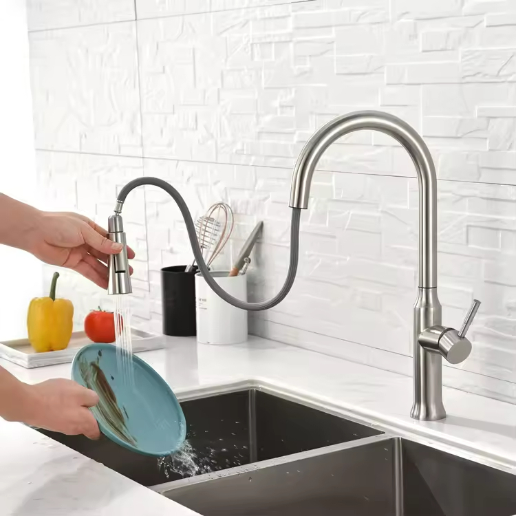 Pull out Pull Down Kitchen Mixer Sink Faucet 304 Stainless Steel Kitchen Tap Faucet