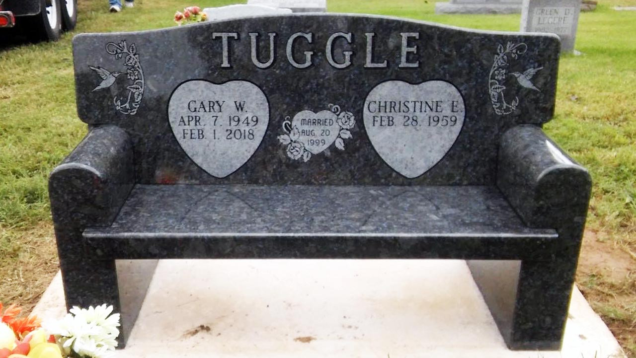 Custom Granite Headstone Bench Styled Cremation Monuments/Memorials