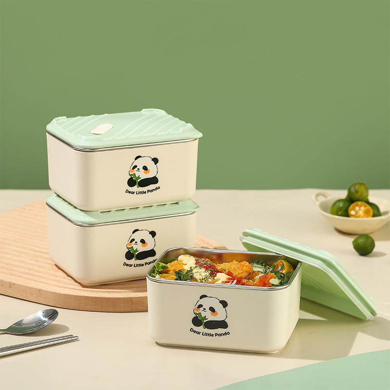 304 Stainless Steel Portable Lunch Box with Microwave Heating Feature