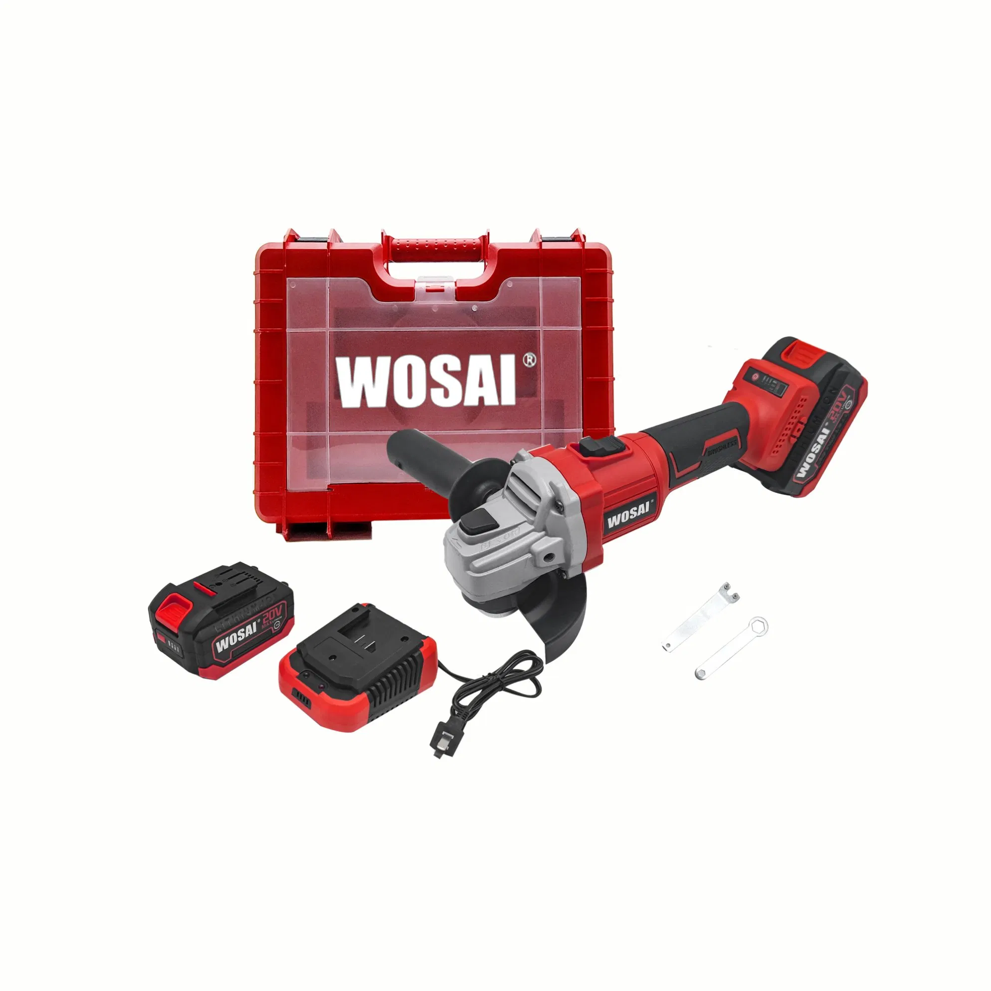 20V Wosai Portable Metal Concrete Cutter Power Tools 4inch Li-ion Battery Cordless Mini Angle Grinder