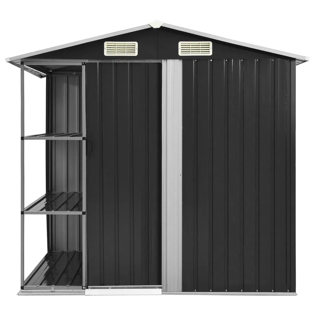 Galvanized Steel Square Tube Garden Shed with Double Sliding Door for Backyard