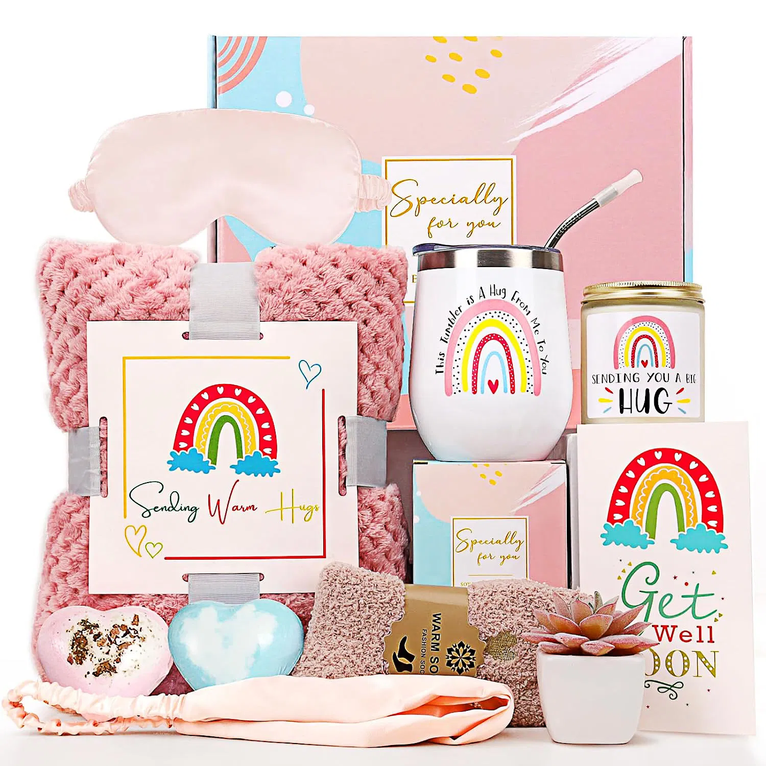 New Design Women's Healing Care Package with Blanket and Thermal Mug Gift Box Set