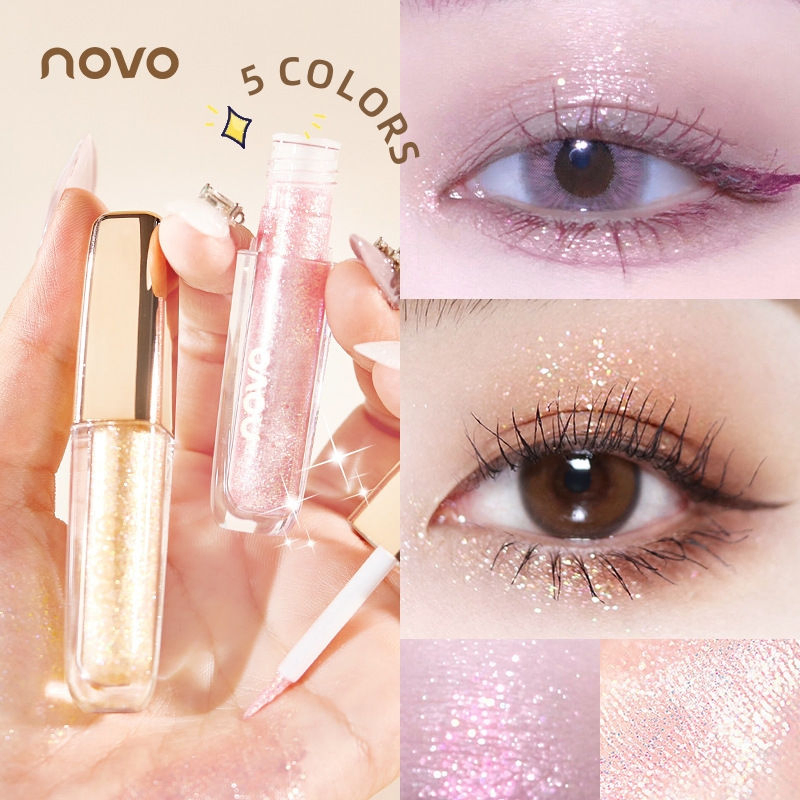 Wholesale Private Label Glitter Smooth Texture No Fallout One Swipe Buildable Liquid Eyeshadow