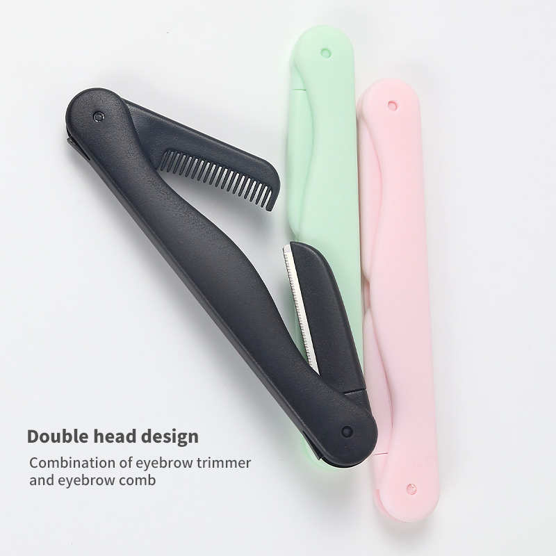 Double-Headed Precision Grooming Slim Reusable Women's Stainless Steel Eyebrow Shaving Razor