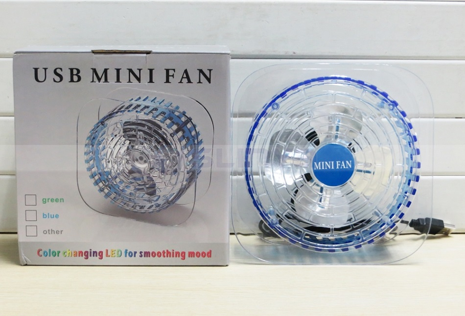 Настольный мини-вентилятор USB с подсветкой