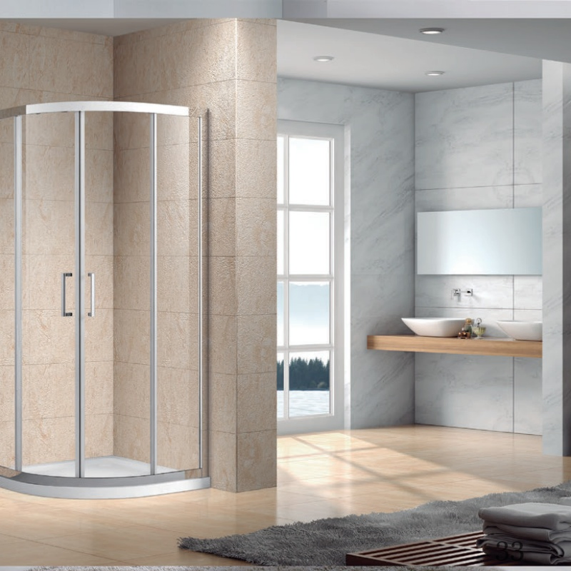 Top Shower Screen with One Fixed Panel One Sliding Door Glass Shower Door