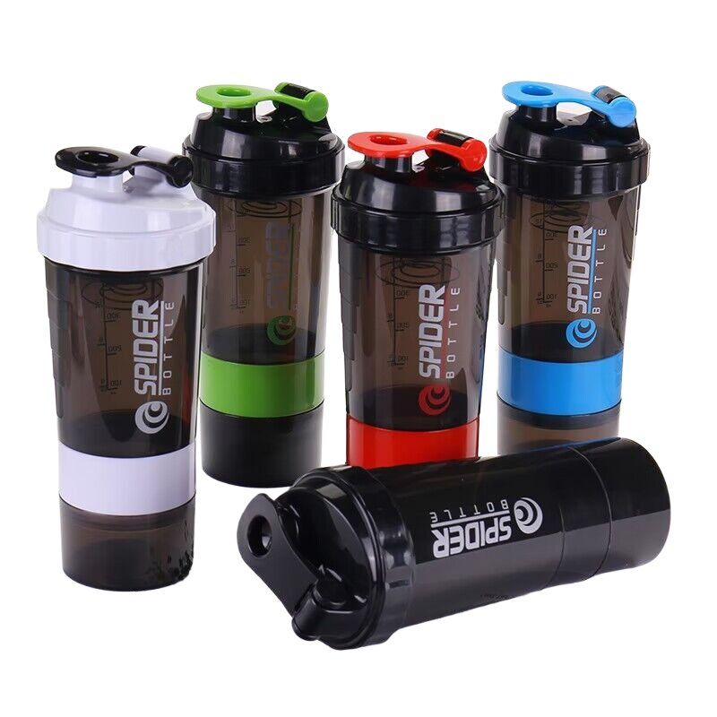Customized 400ml Steel Powder Bottle Battery Wholesale Cocktail Protein Shaker Plastic Shaker