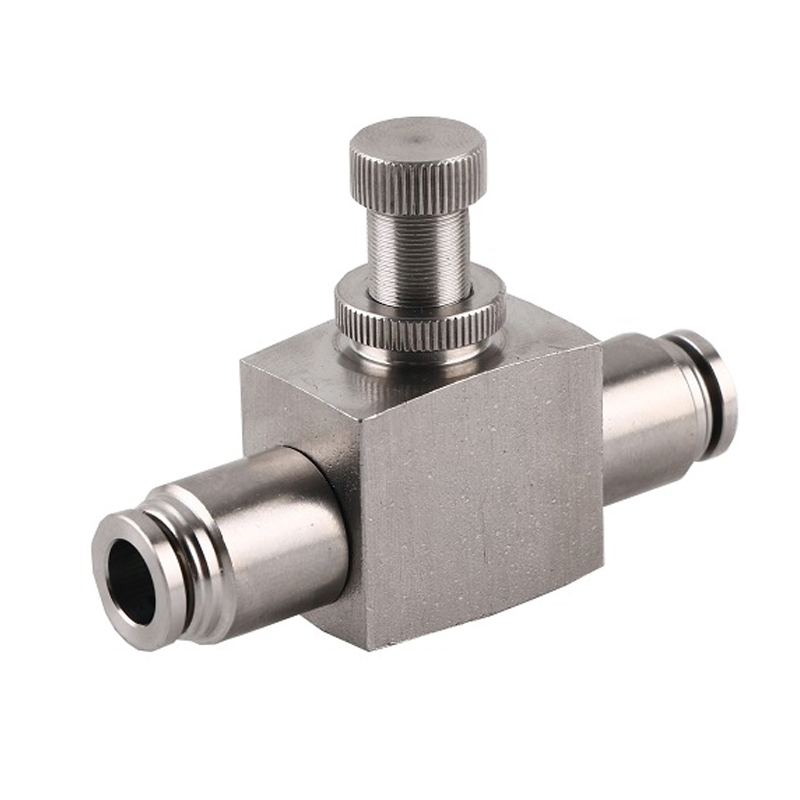 Pneumatic Air Inox Pipe Manual Pressure Regulator Stainless Steel 316L Push in Fittings Flow Speed Control Valves