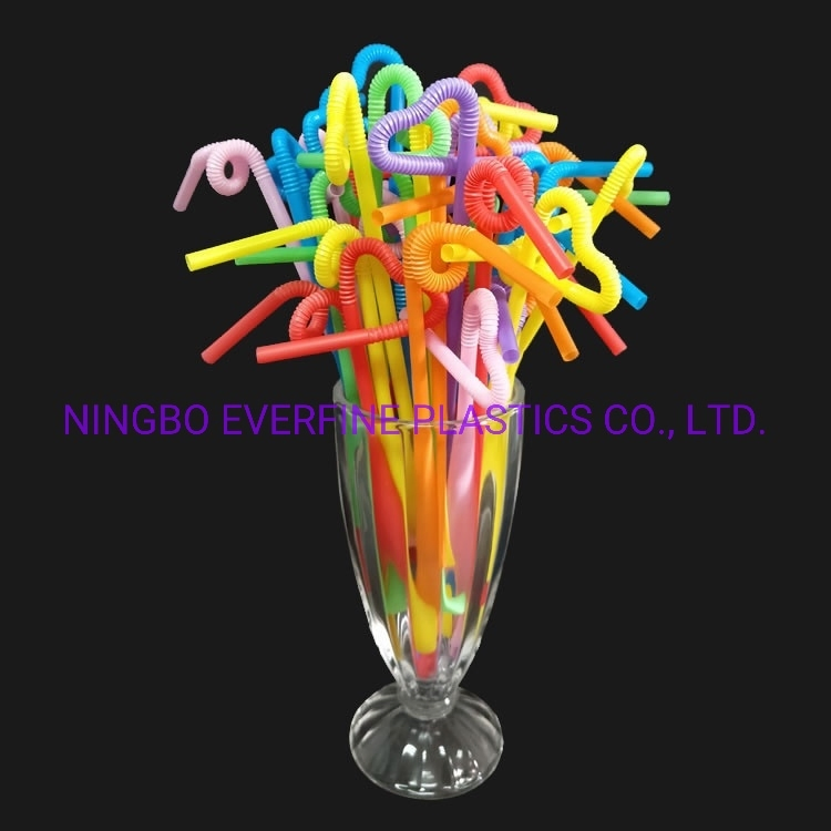 Plastic Multiple Colors Artistic Straws 6mmx260mm