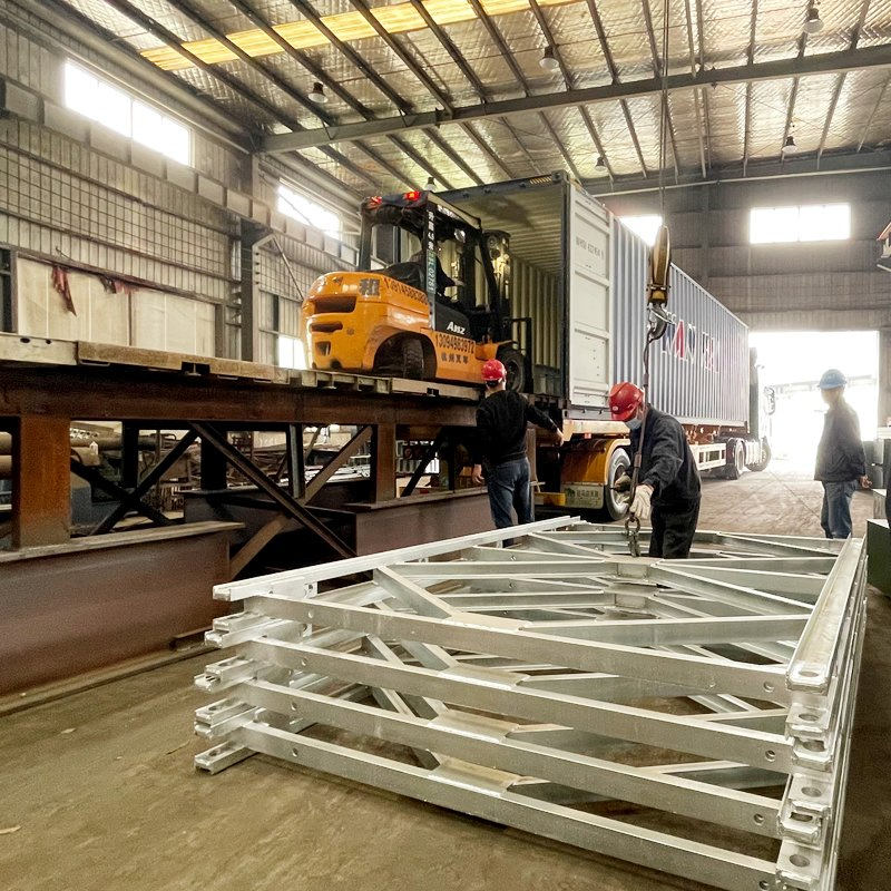 Painted Light Gray Suspension Bailey Steel Structure Bridge Prefabricated Modern Design