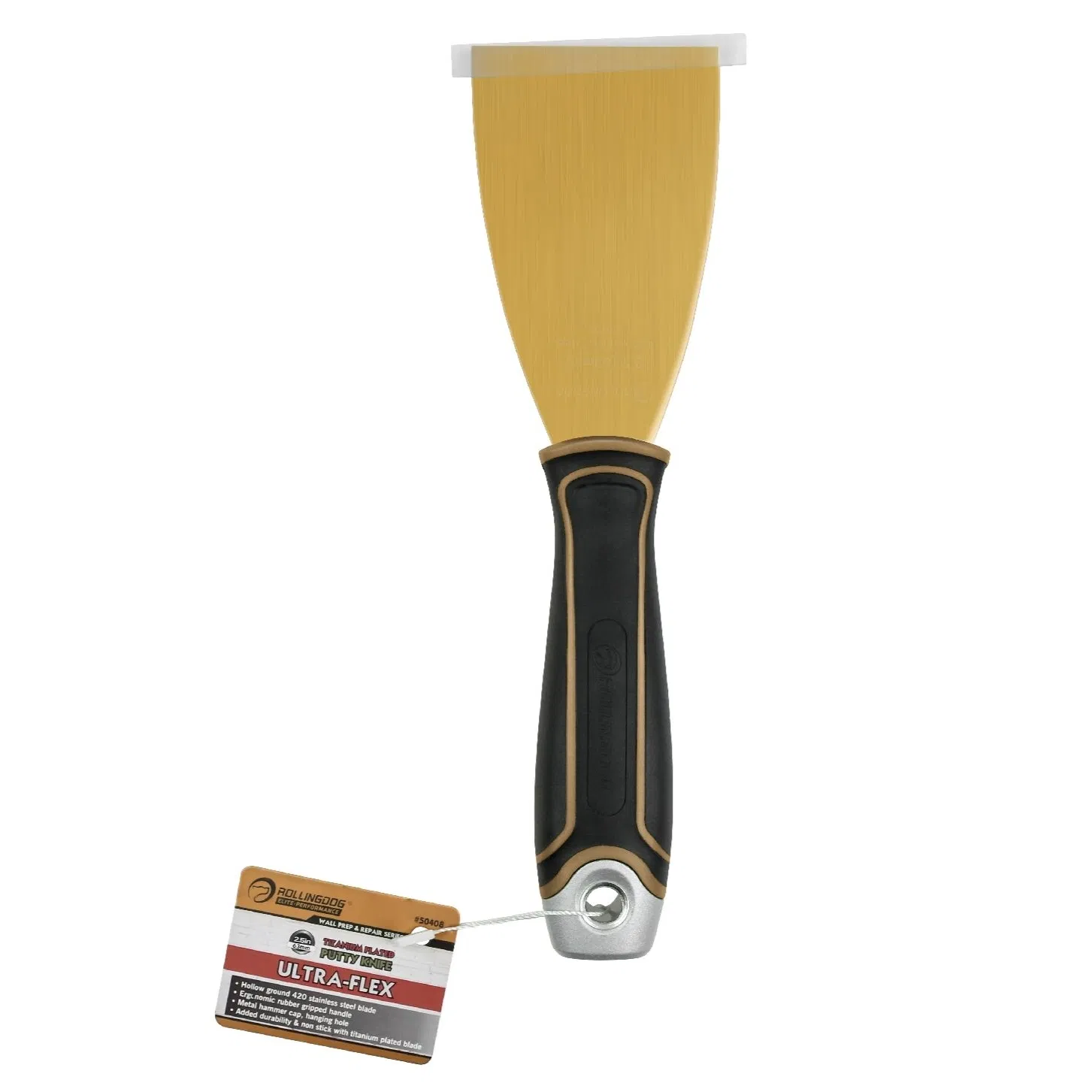 Rolingdog-Elite 50408 Stainless Steel 2.5 Inch Putty Knife Ultra -Flex Non Stick