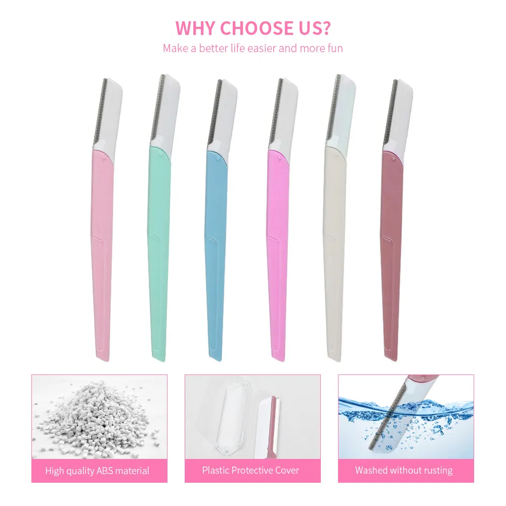 Stainless Steel Blade Facial Hair Trimmer Shaper Portable Shaver Razors Eyebrow Razor for Women