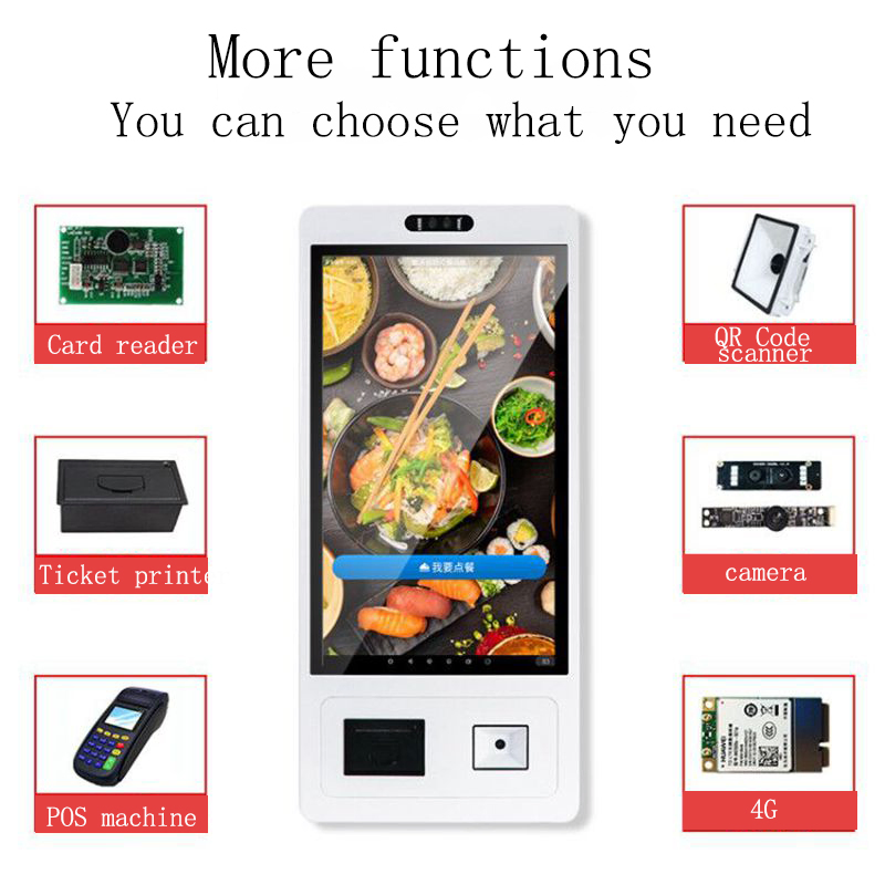 21.5 Inch Smart Self Service Self-Ordering Touch Payment Kiosk