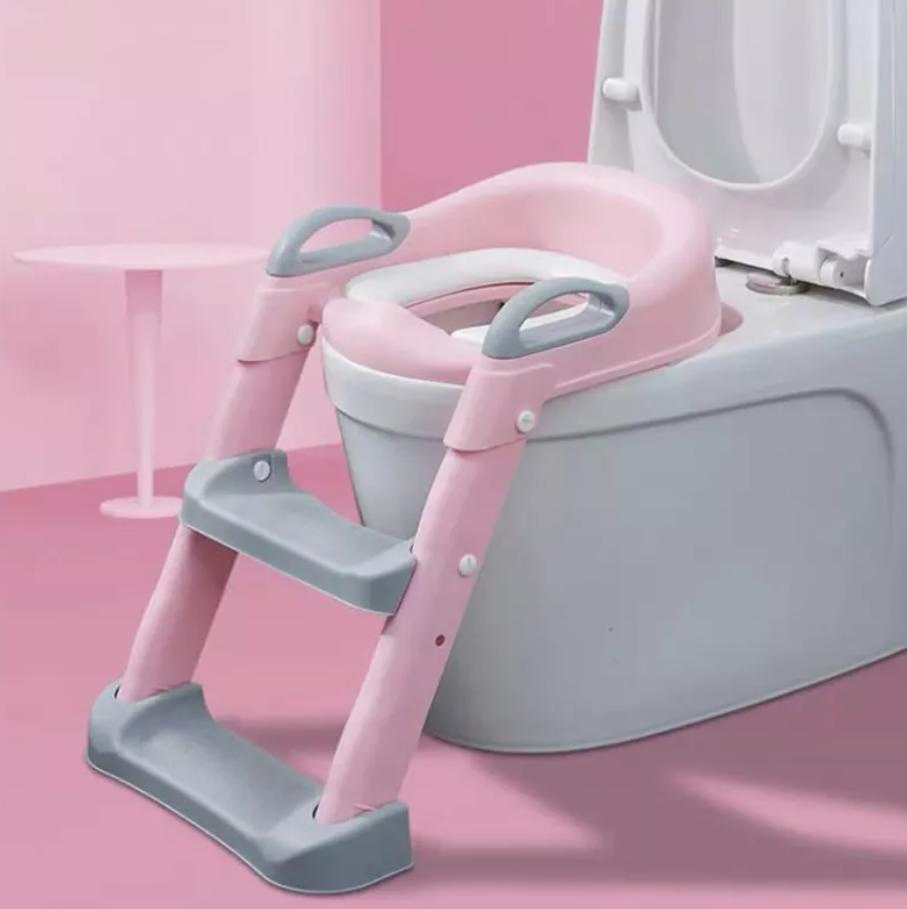 Comfortable Safe Kids Toddlers Step Stool Ladder Toilet Potty Training Seat