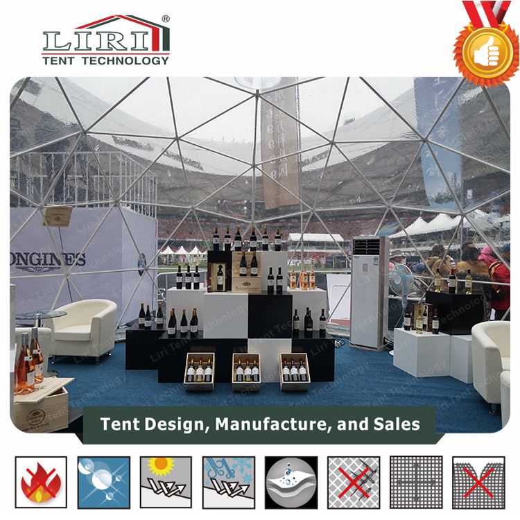 Small Transparent Half Sphere Geodesic Tent for Sports Event Showroom