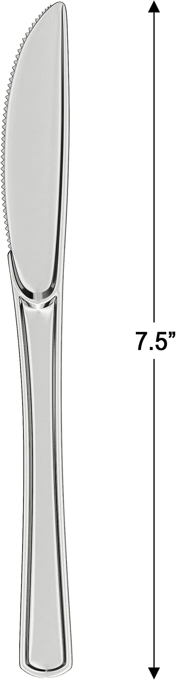 Silver -Gold Plastic Silverware - Silver-Gold Knives Disposable Plastic Cutlery