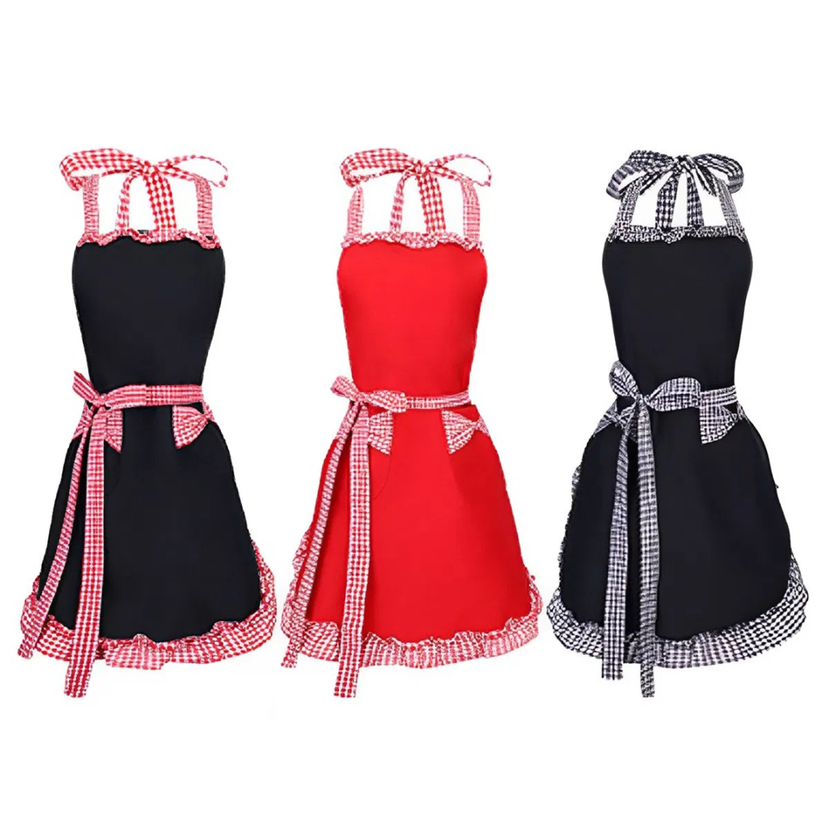 Ladies' Lace Uniform Apron, Adjustable Bow Lace, Anti-Stain Maid Apron