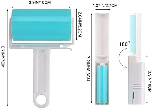 Washable Lint Roller 3 Pack Lint Roller Reusable Sticky Dog Cat Hair Remover Cleaner with Cover for Clothes Pet Hairs Carseats
