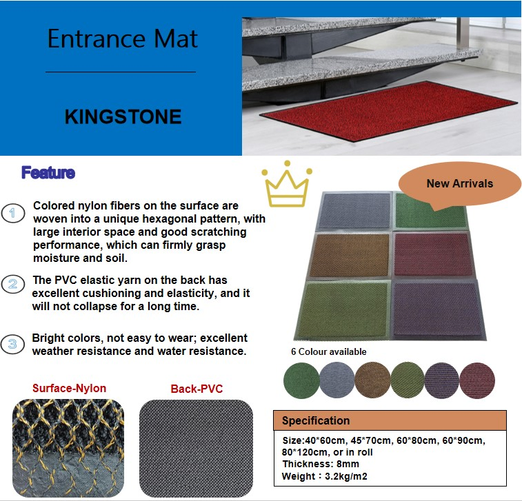 Custom Design Wholesale Home Welcome Rug Logo Floor Kitchen Noodles Carpet PVC Coil Non Slip Outdoor Mat