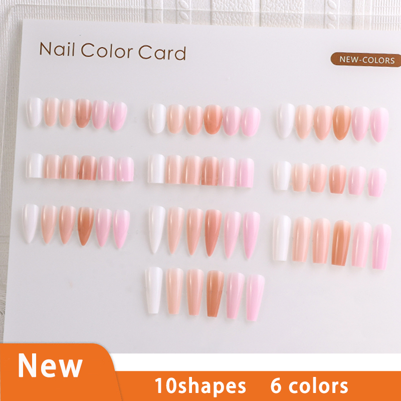 Factory Price Fake Nail Acrylic Gradient Light Pink Short Round Acrylic Nail for Extension DIY