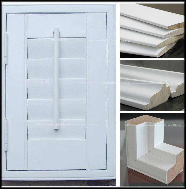 Elegant White Wood 89mm Louvered Plantation Shutters for Homes