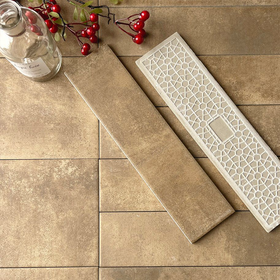 75X300mm Handmade Brown Small Size Wall Floor Porcelain Tile