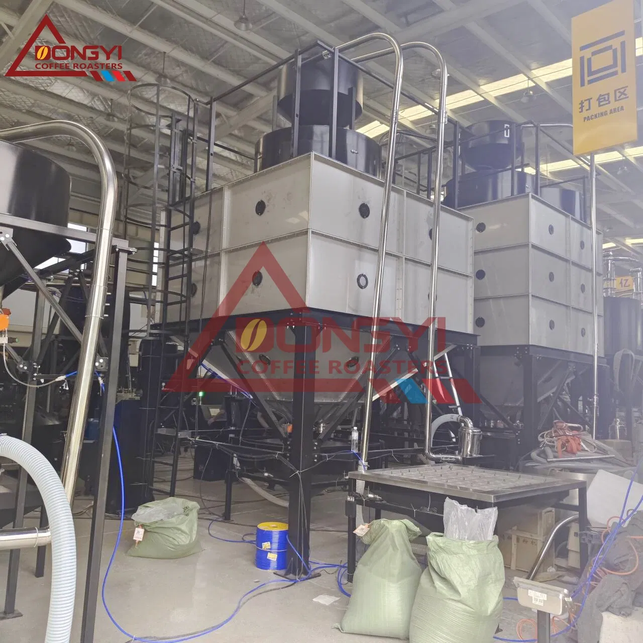 Dongyi 300kg 200kg 120kg Per Batch Industril Coffee Roasted Production Line 6-7t/Day