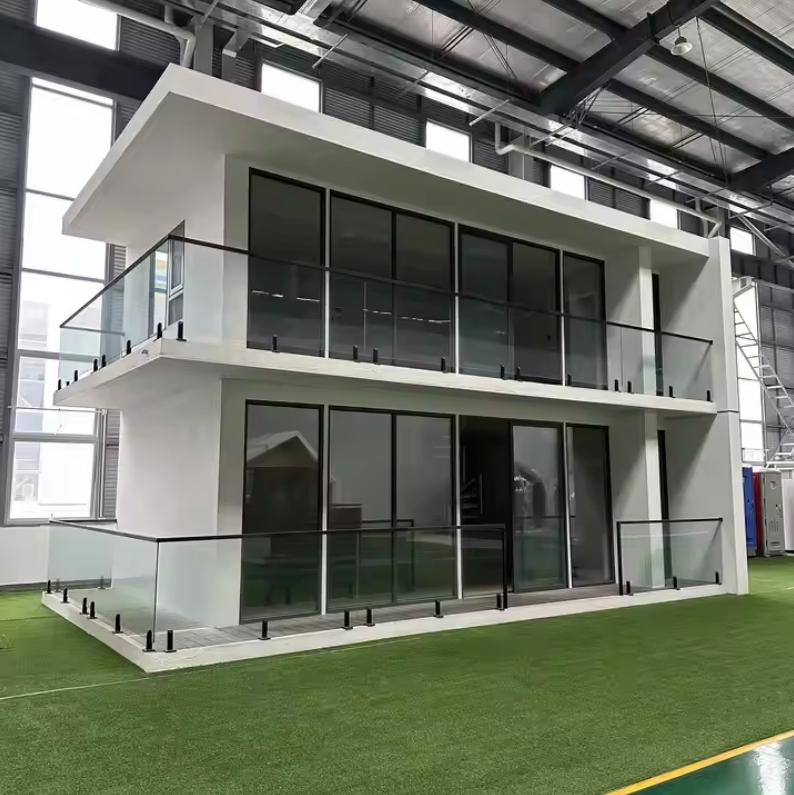 New Design Prefab House 2 Bedroom Villa Frame Steel En Us Standard Portable Site Temporary Steel Villa Building Cabin