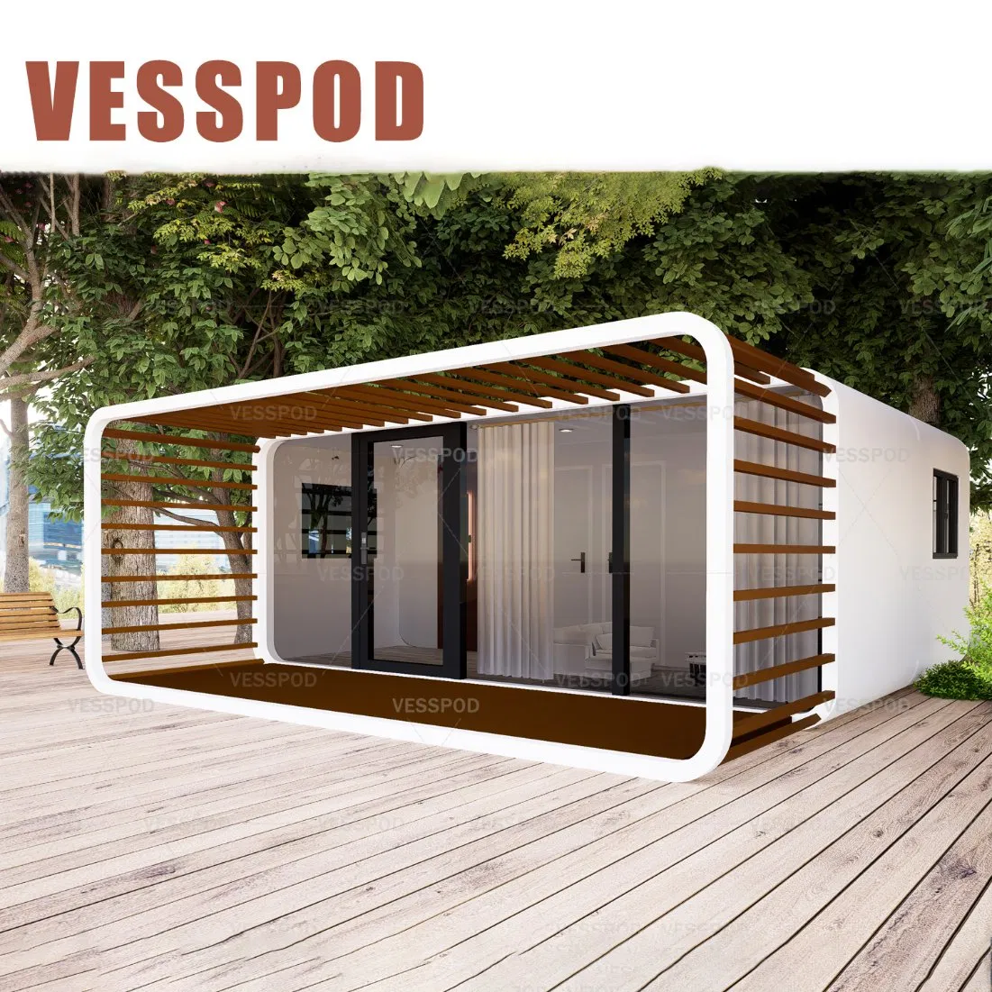 20FT/30FT/40FT Vesspod High-Strength Steel Prefab Hotel Pod Home Airbnb Space Capsule House Tiny House Luxury Prefab House Apple Cabin with Factory Price