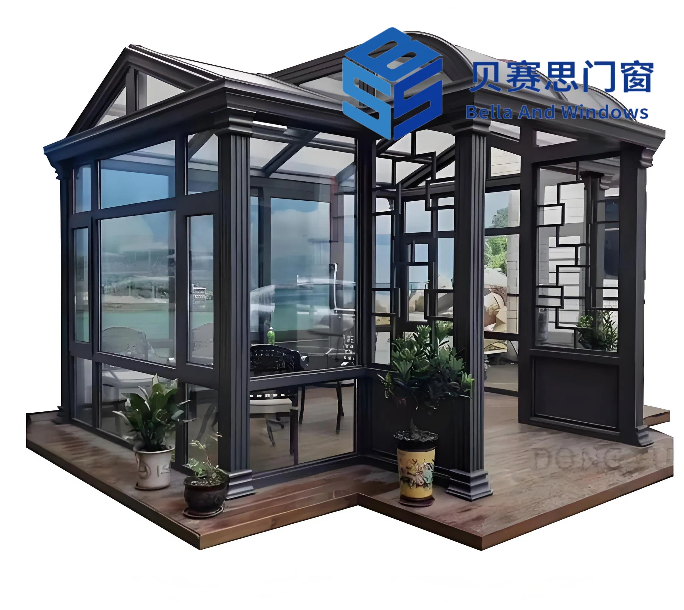 Chinese Factory Outlet Factory Price Newly Designed Aluminum Alloy Sunroom with Low-E Double Tempered High Quality Glass