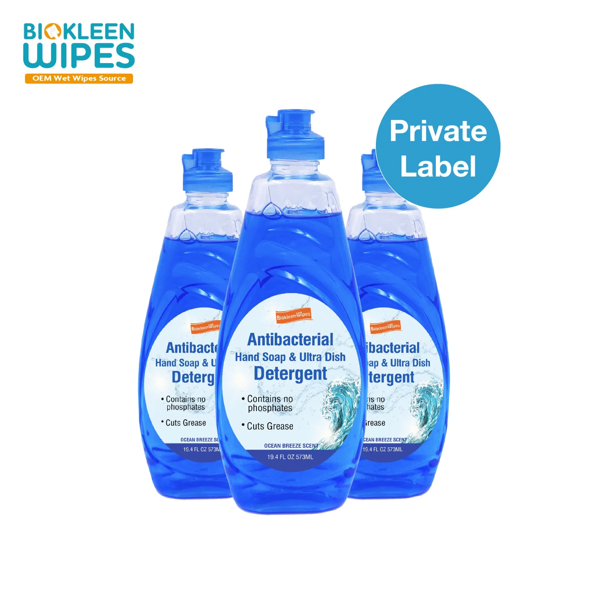 Biokleen 573ml Dishwashing Cleaning Detergent Liquid Detergent OEM Dishwashing Liquid for Kitchen
