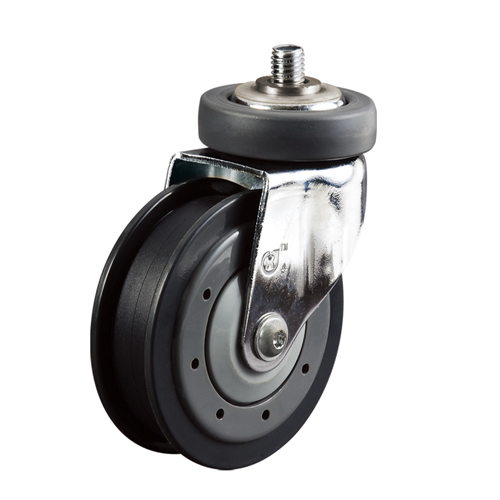 Factory 100mm Swivel Thread Stem Caster Shopping Trolley Wheel PU Castor Wheel