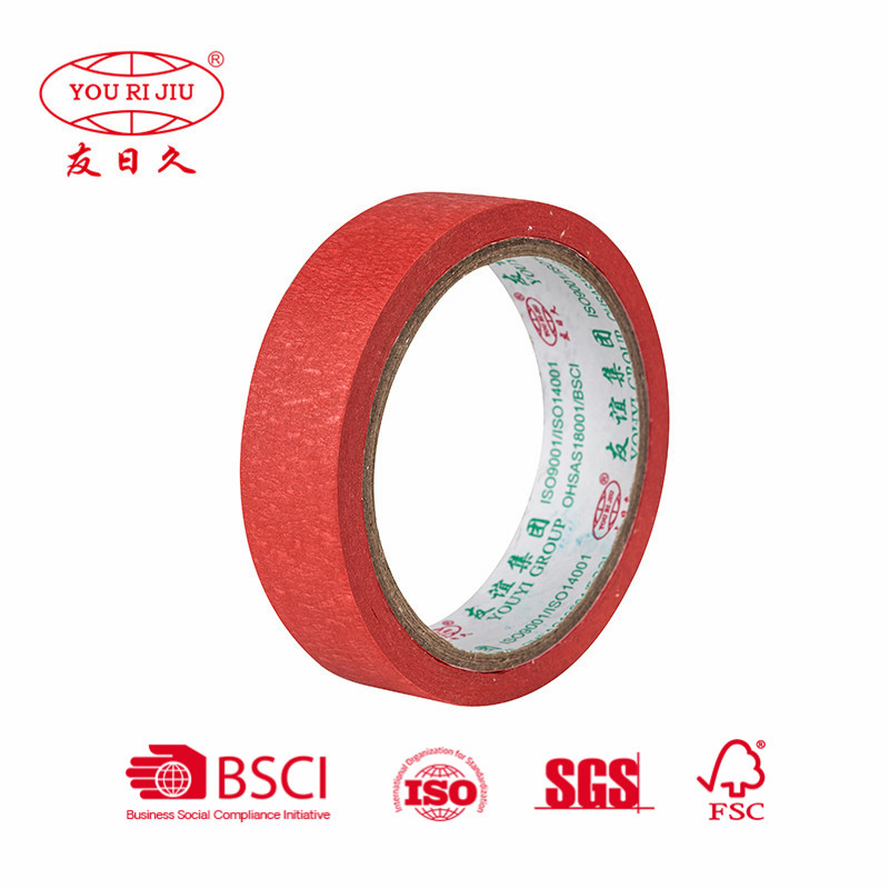 Yourijiu Painter Crepe Paper Automotive Car Decoration Color Orange Blue Red Waterproof Masking Tape Jumbo Roll