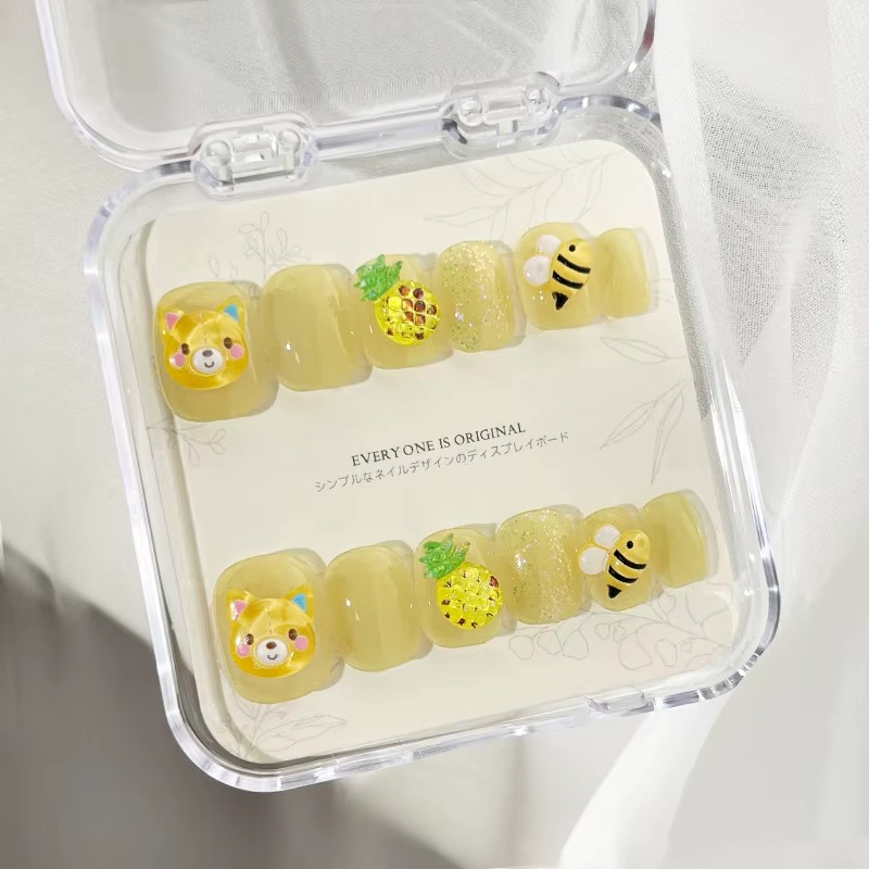 Cute Cartoon Press on Nails for Kids Gift Set