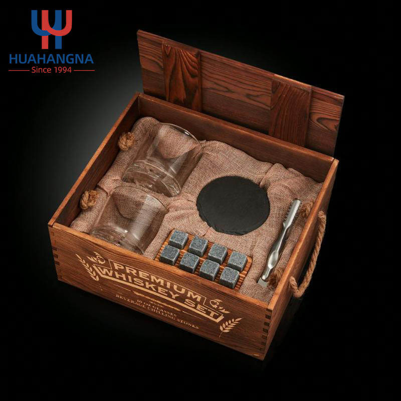 Wholesale Whiskey Chilling Stones Drinking Glassware Mountain Thick Bottomed Whiskey Drinking Glass Set for Christmas