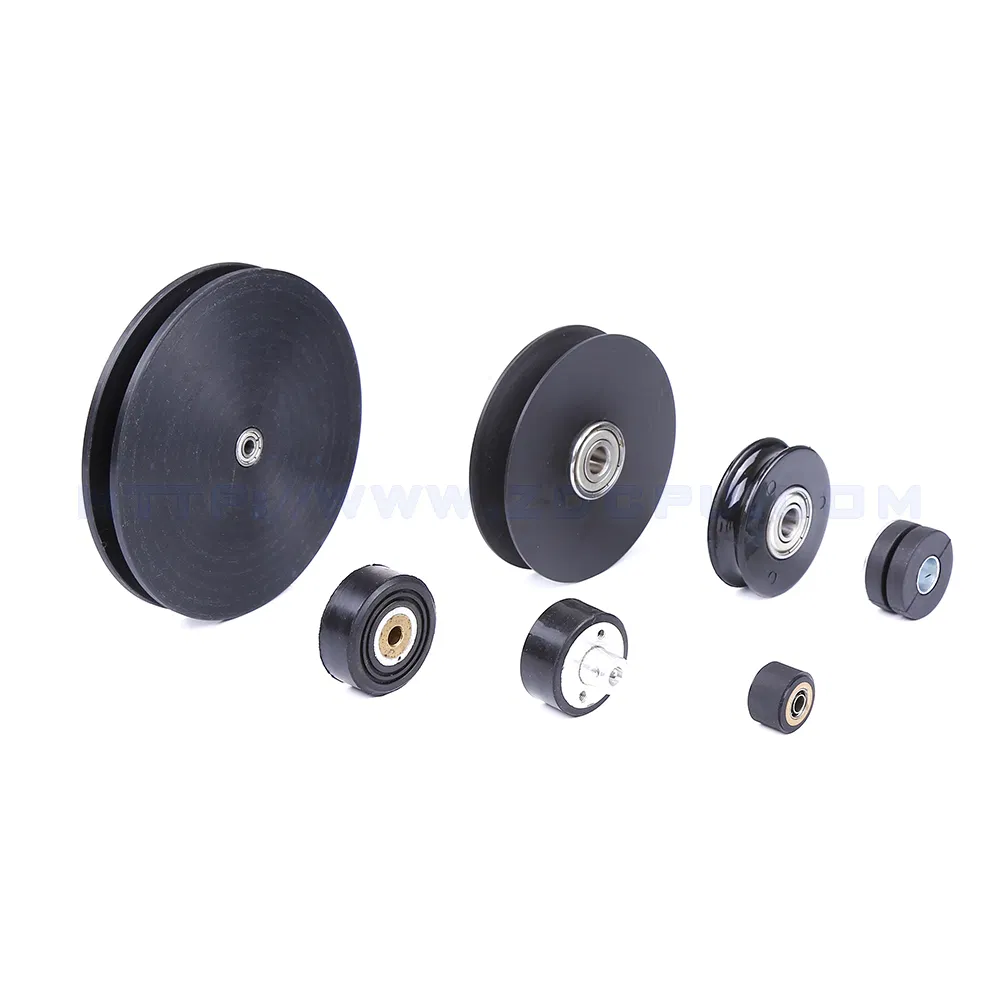 Non-Standard Customized Plastic Coated Bearing Wheel Drive Pulley with V-Groove