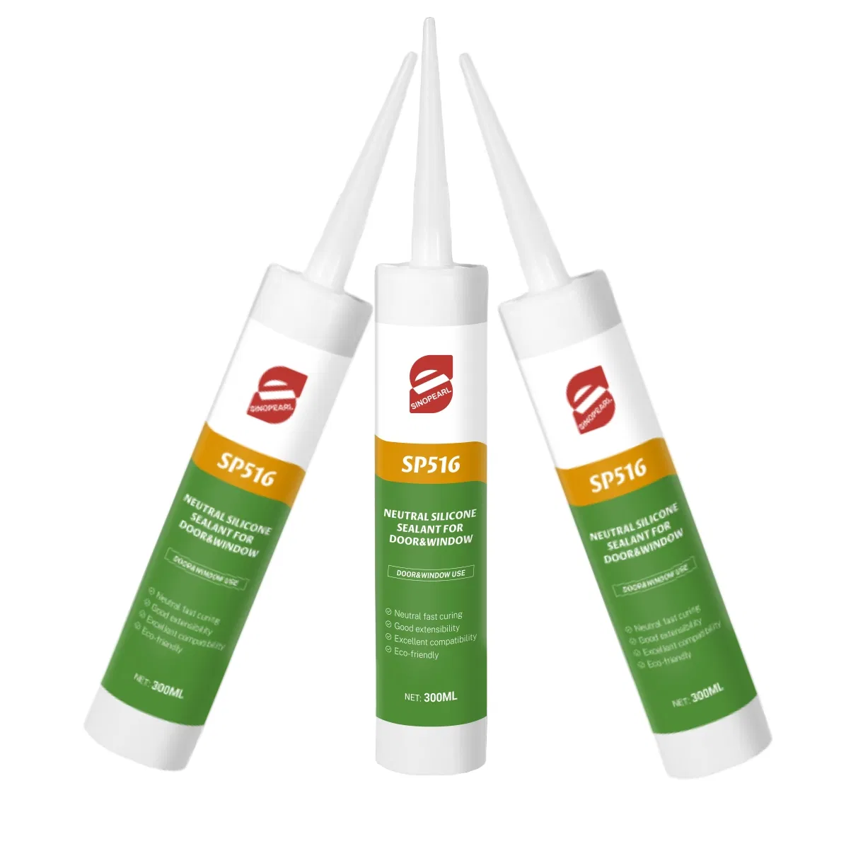 Sp516 Sinopearl Bond Sealing for Aluminum Section Glass Wood Door Frame Window Frame Anti-Yellowing Adhesive Fixed Caulking Glue Water Neutral Silicone Sealant