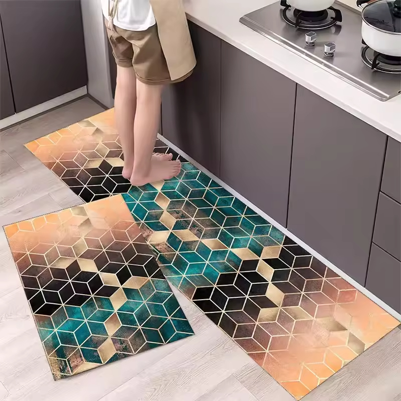 Manufactory Direct Supply Kitchen Rugs Customized Water Absorbent Non-Slip Crystal Carpets Kitchen Floor Mat