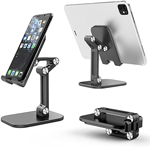 Three Sections Foldable Desk Mobile Phone Holder for iPhone iPad Tablet Flexible Table Desktop Adjustable Cell Smartphone Stand