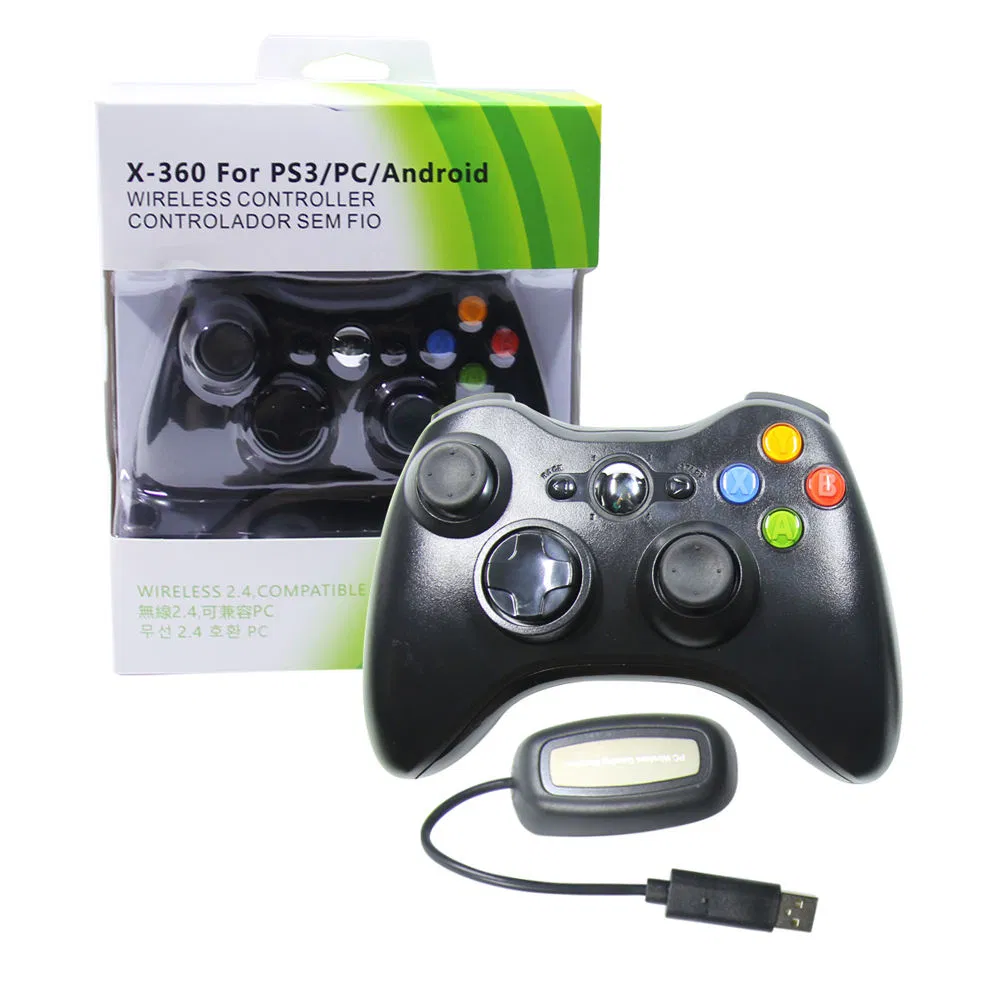 Gamepad Wireless Controller for xBox 360/PC/PS3/Android 2.4G Black Joystick Wireless 2.4GHz Button HS-Xb124