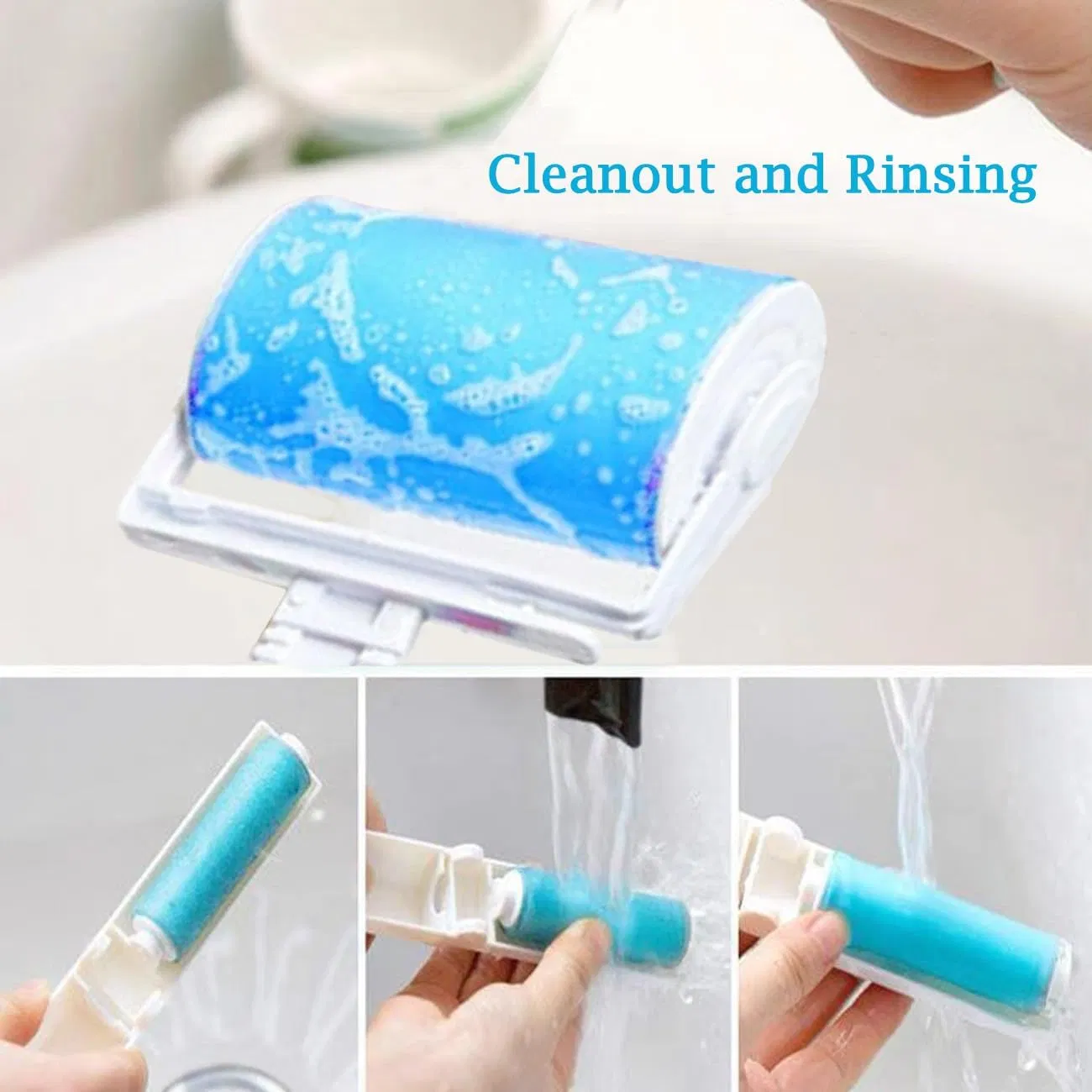 Washable Lint Roller Reusable Sticky Mop Lint Roller Floor Remove Dog Cat Hair Extra Sticky Portable Lint Roller