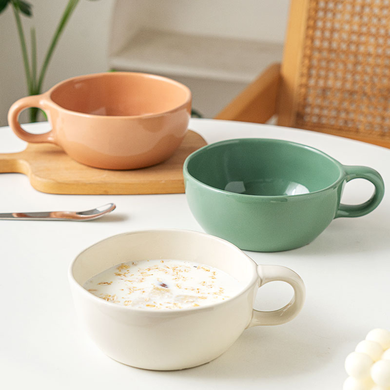 Creative Ceramic Noodle Soup Bowl Large Capacity Serving Bowls for Household