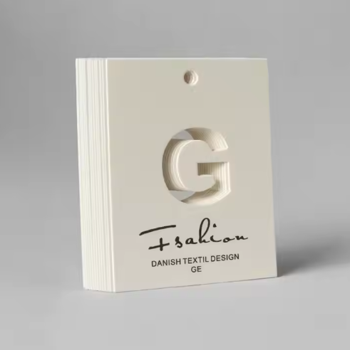 Бирки подвесные льняные с логотипом для одежды аксессуаров