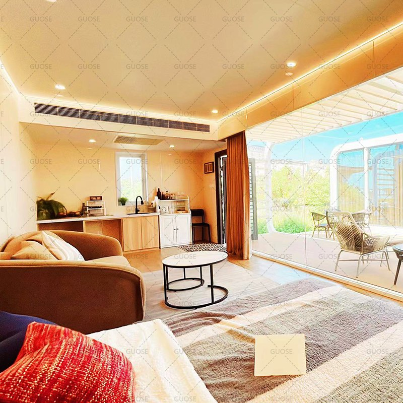 20FT 40FT Prefabricated Modular Mobile Home and Luxurious Sea View Sun Room Beach Room Modular Prefabricated House Apple Cabin