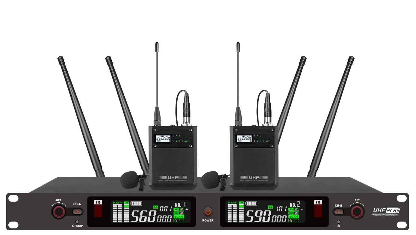 500MHz OEM Hotsale True Diveristy Wireless Microphone System in Aluminum Case